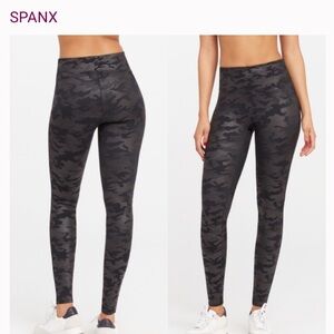 Spanx Faux Lesther Camouflage Leggings